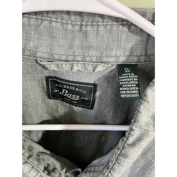 Bass Men's Short Sleeve Button Down Casual Shirt Green Size XL - Picture 3 of 4